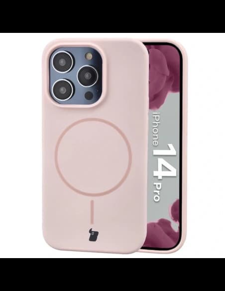 Bizon Soft Case Magnetisch für Apple iPhone 14 Pro hellrosa