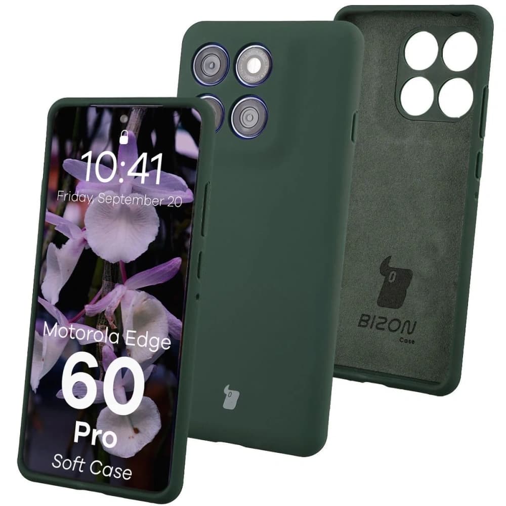 Husă soft Bizon pentru Motorola Edge 60 Pro, verde închis