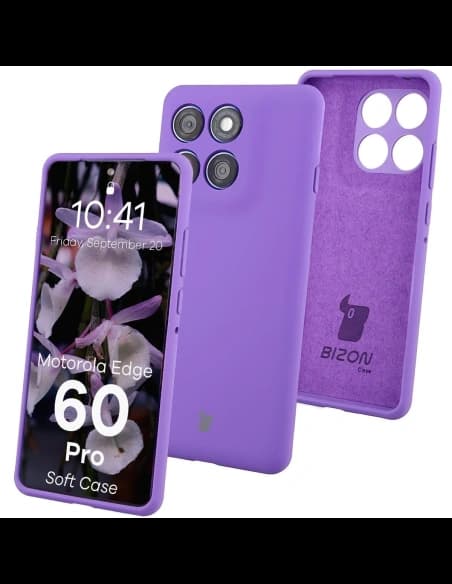 Husa de protecție Bizon Soft pentru Motorola Edge 60 Pro, mov