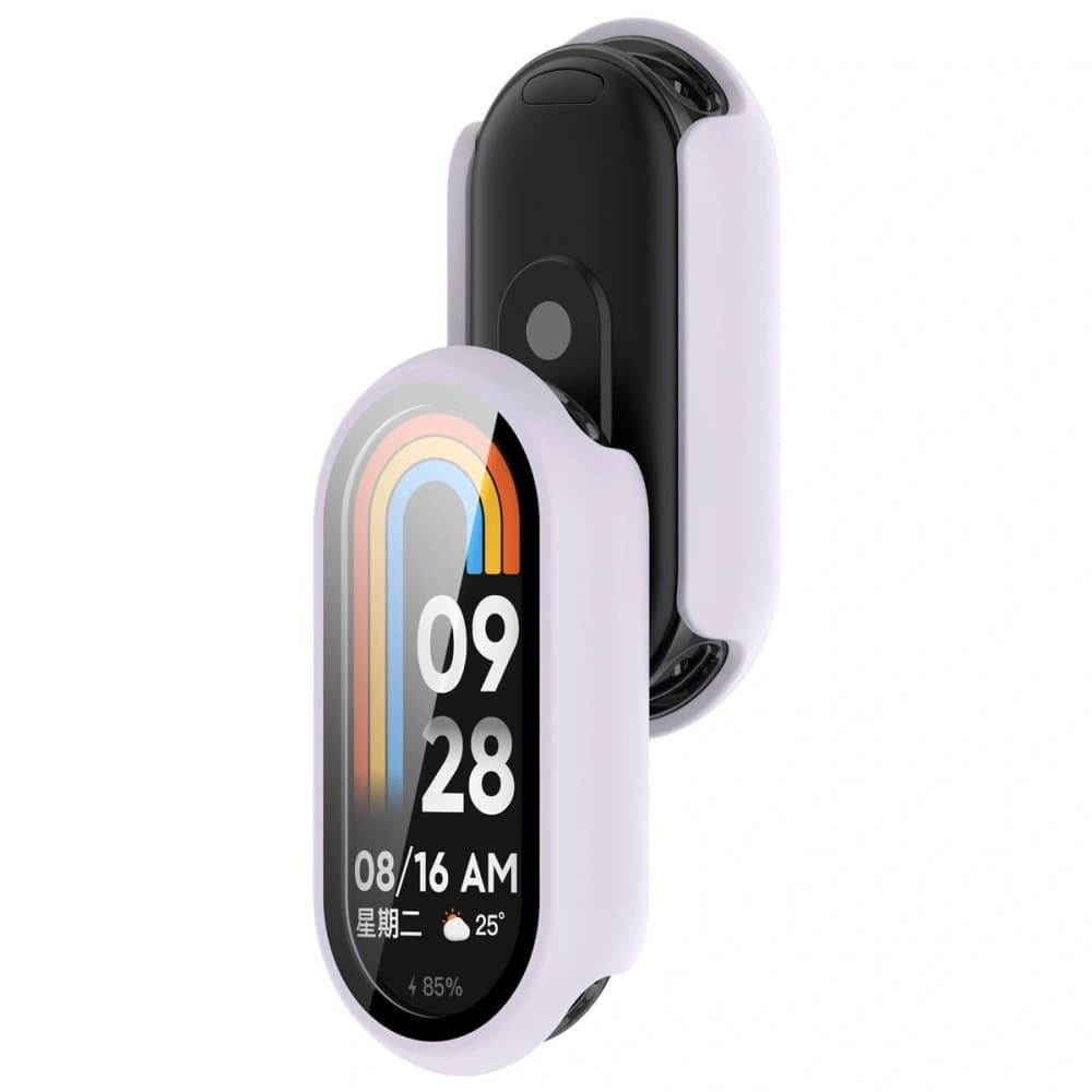 Bizon Case+Glass Uhr Xiaomi Smart Band 10 helllila