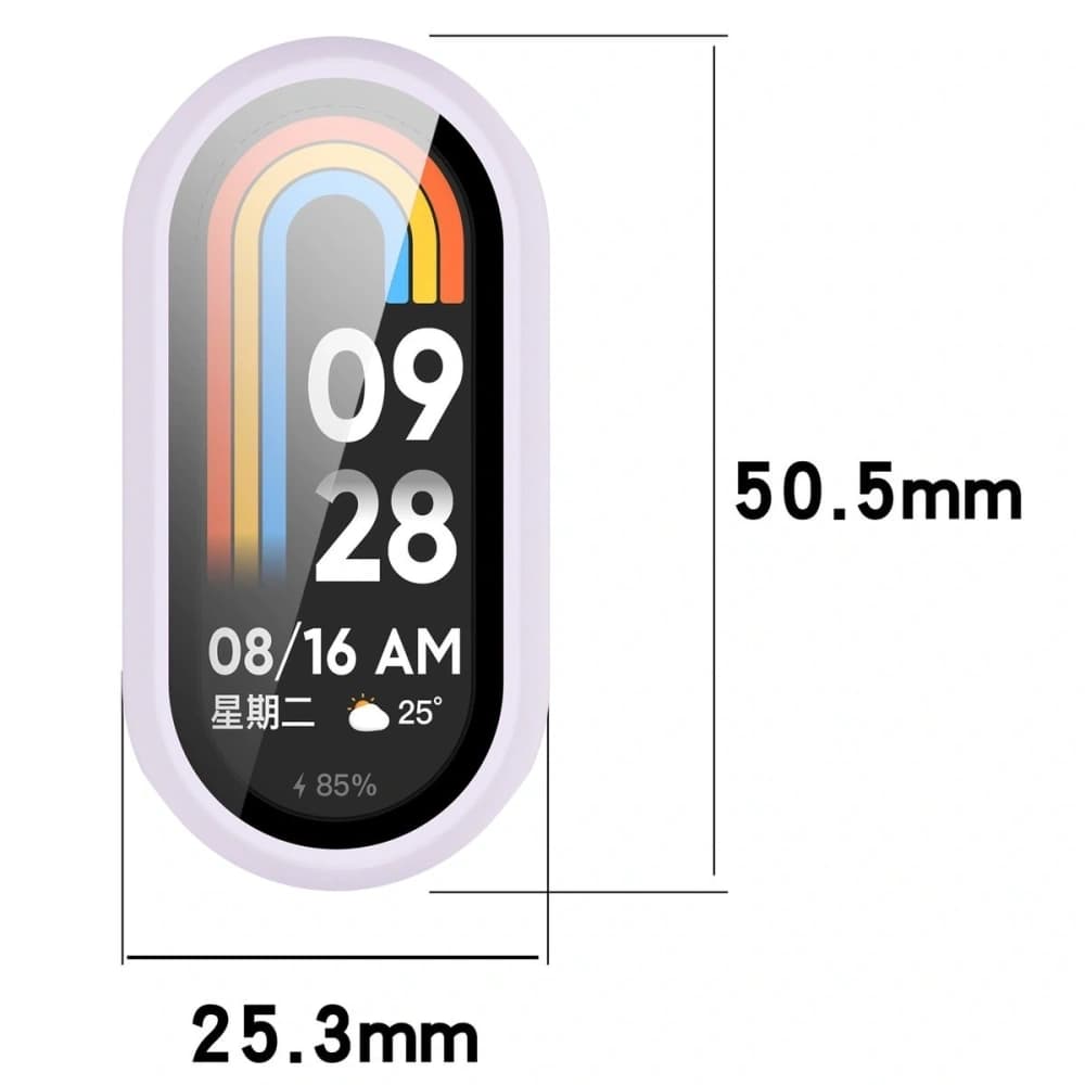 Bizon Case+Glass Uhr Xiaomi Smart Band 10 helllila - 3