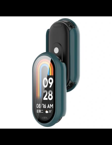 Bizon Case+Glass Uhr Xiaomi Smart Band 10 dunkelgrün