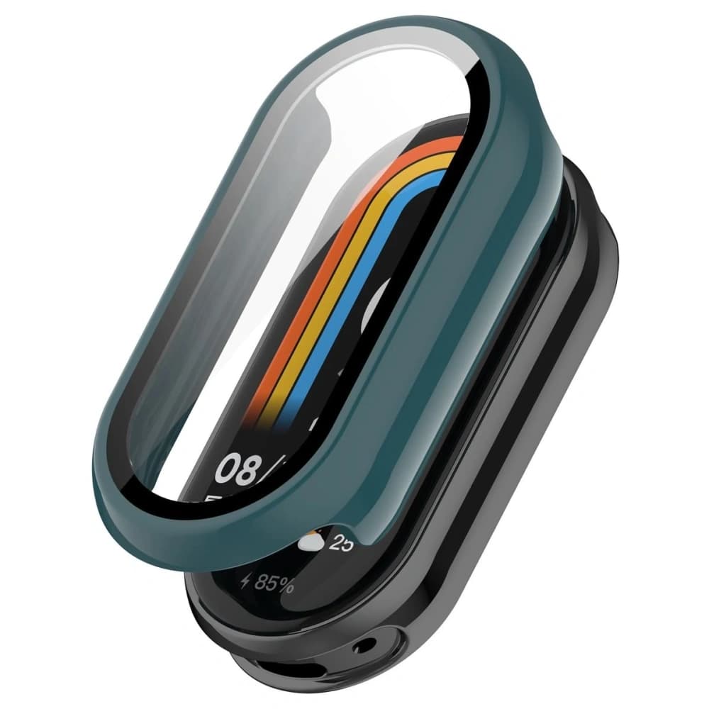 Bizon Case+Glass Uhr Xiaomi Smart Band 10 dunkelgrün - 5