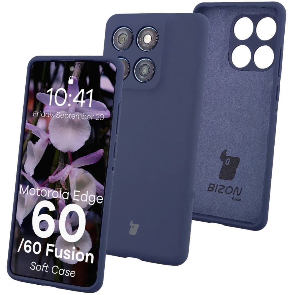 Husă moale Bizon pentru Motorola Edge 60 Fusion / 60 albastru închis