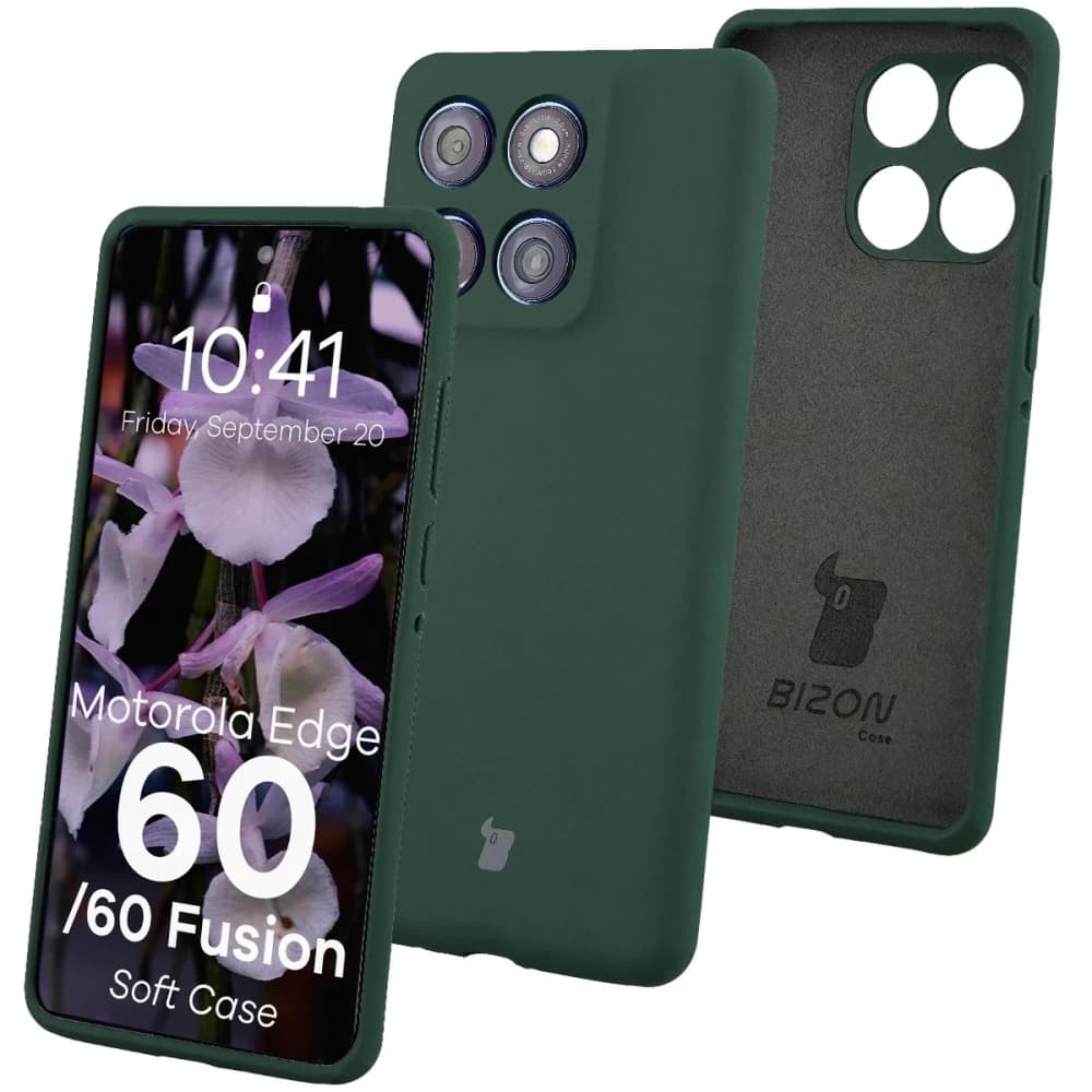 Husă moale Bizon pentru Motorola Edge 60 Fusion / 60 verde închis