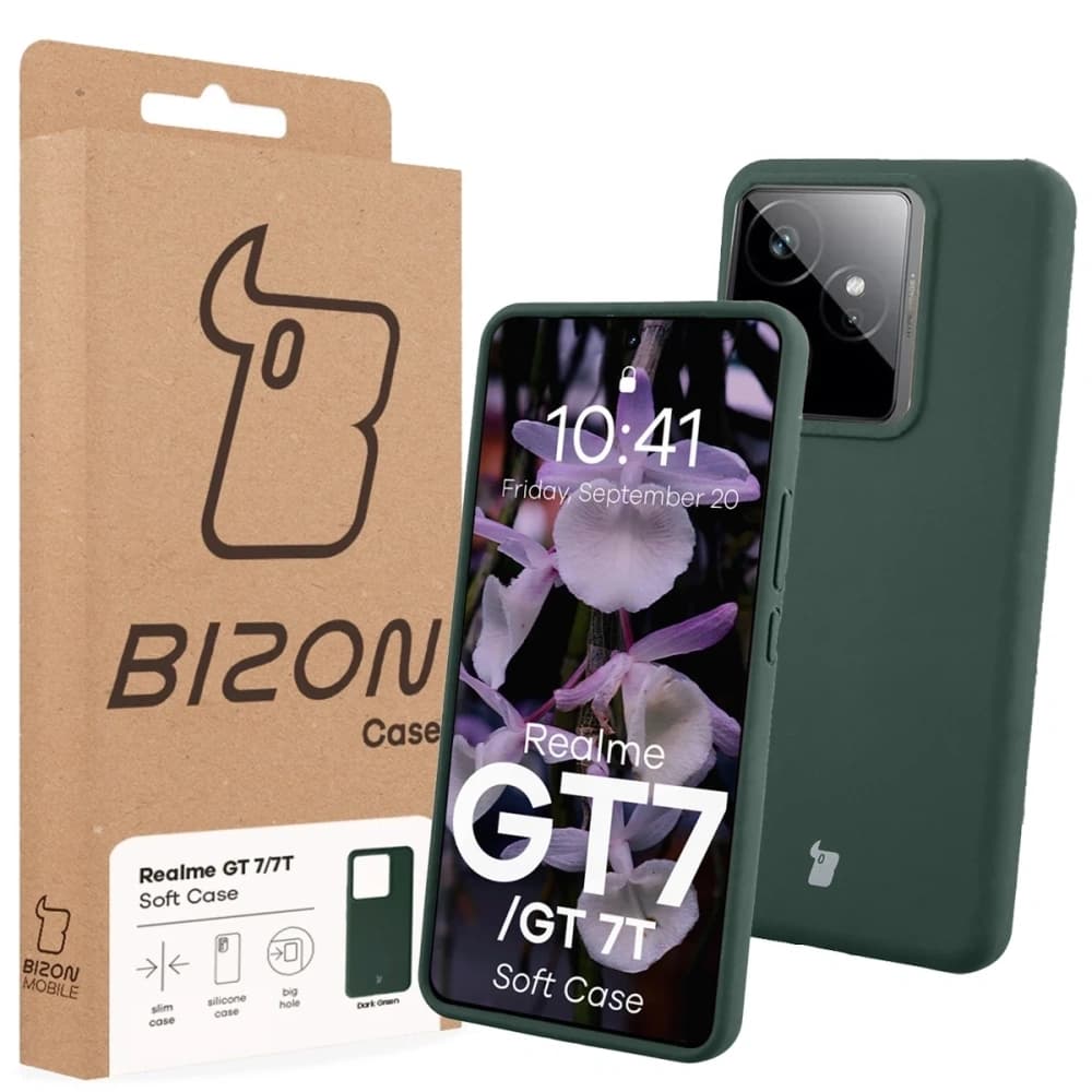Bizon Soft Case Realme GT 7 / 7T tmavě zelená - 7