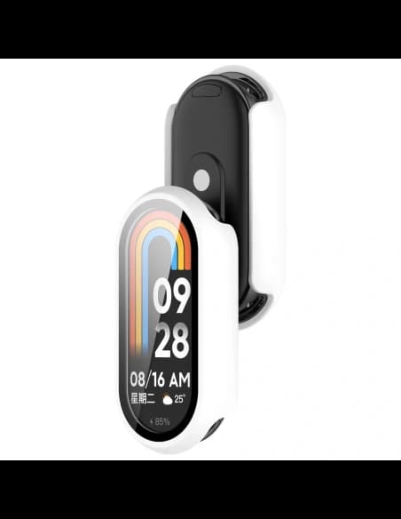 Bizon Case+Glass Uhr Xiaomi Smart Band 10 weiß