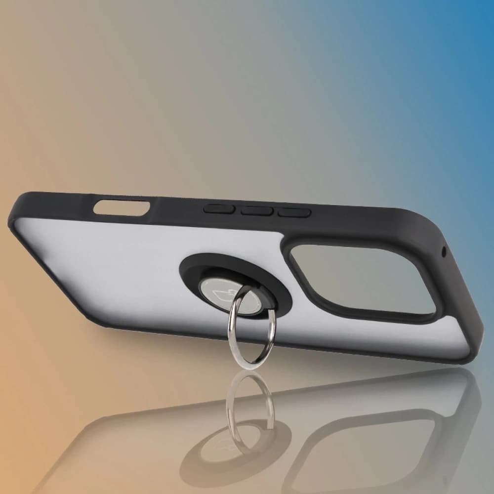 Bizon Case Hybrid Ring Honor 400 Lite s kouřovým provedením a černým rámem - 6