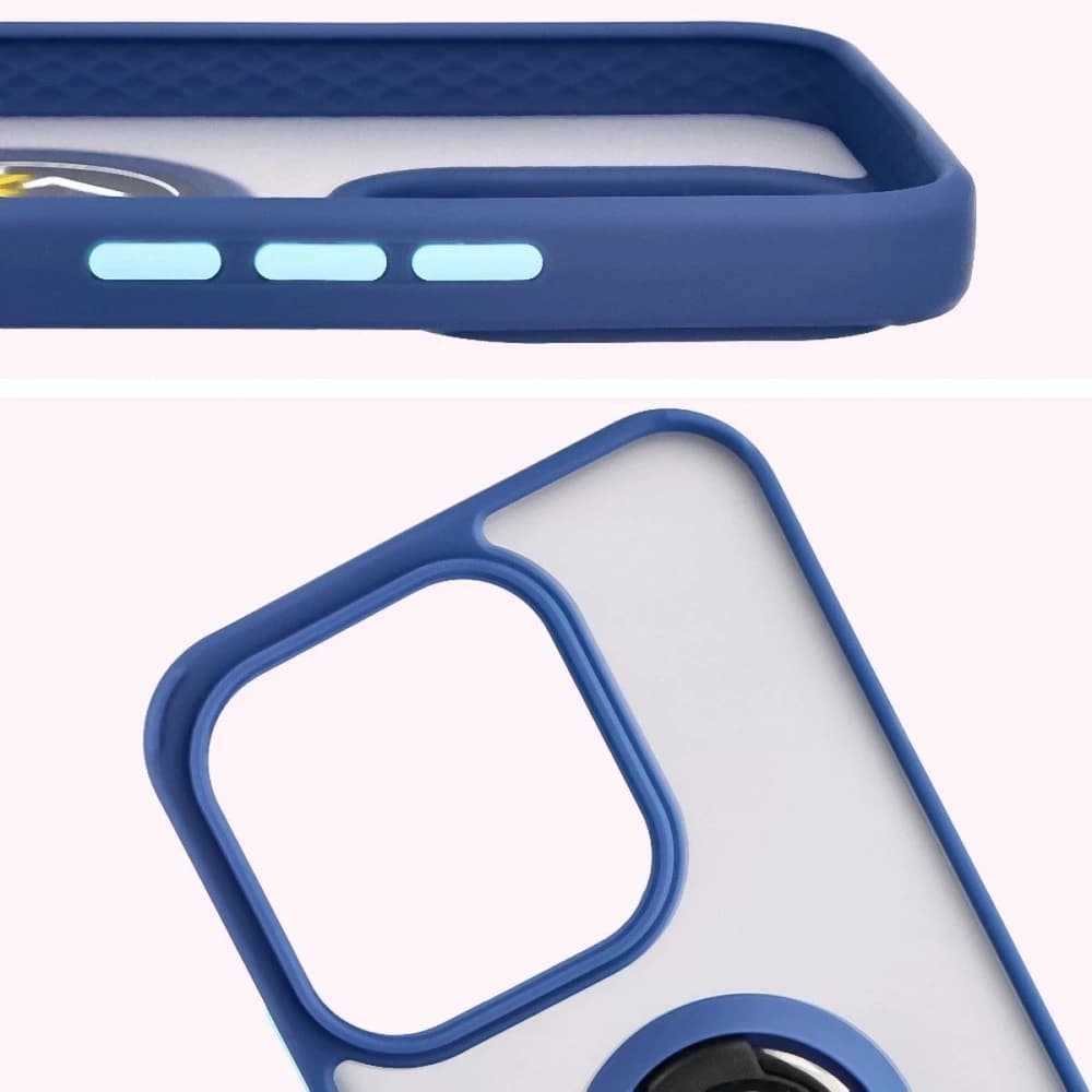 Inel hibrid Bizon Case Honor 400 Lite fumuriu cu ramă albastru închis - 3