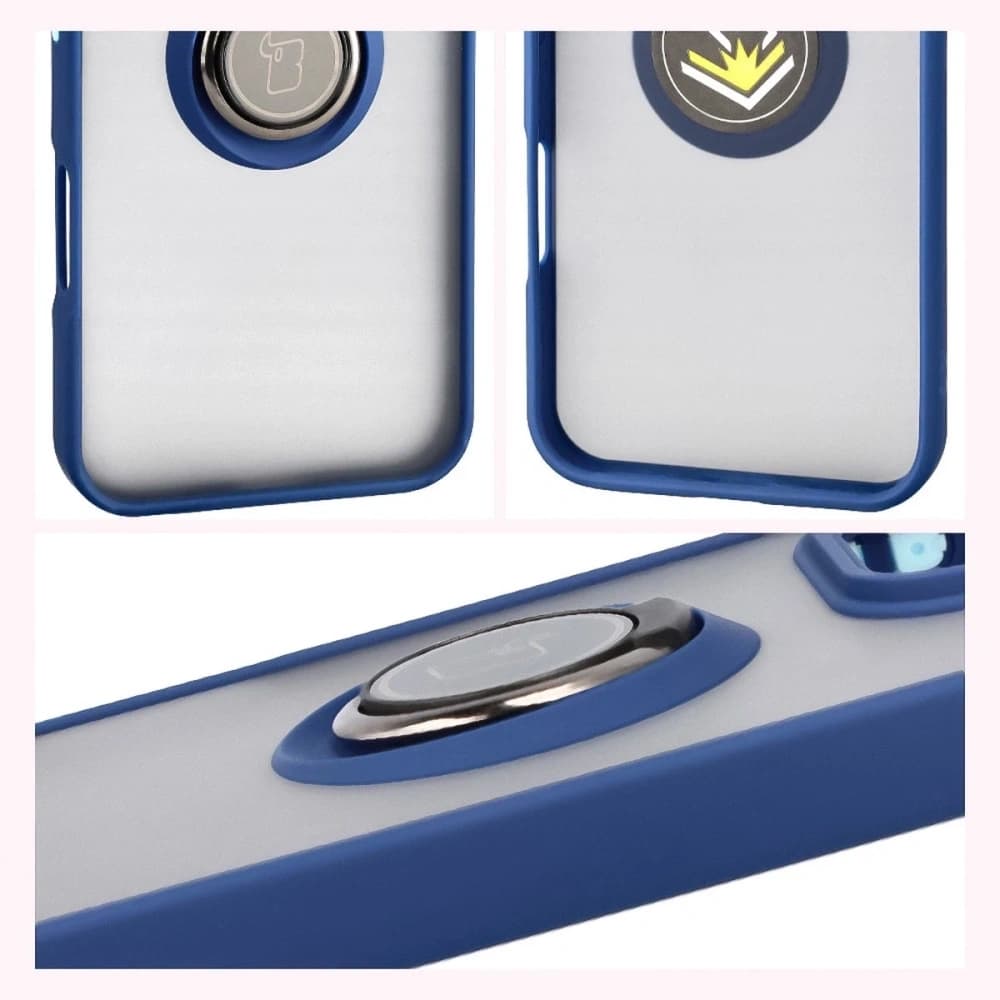 Inel hibrid Bizon Case Honor 400 Lite fumuriu cu ramă albastru închis - 4