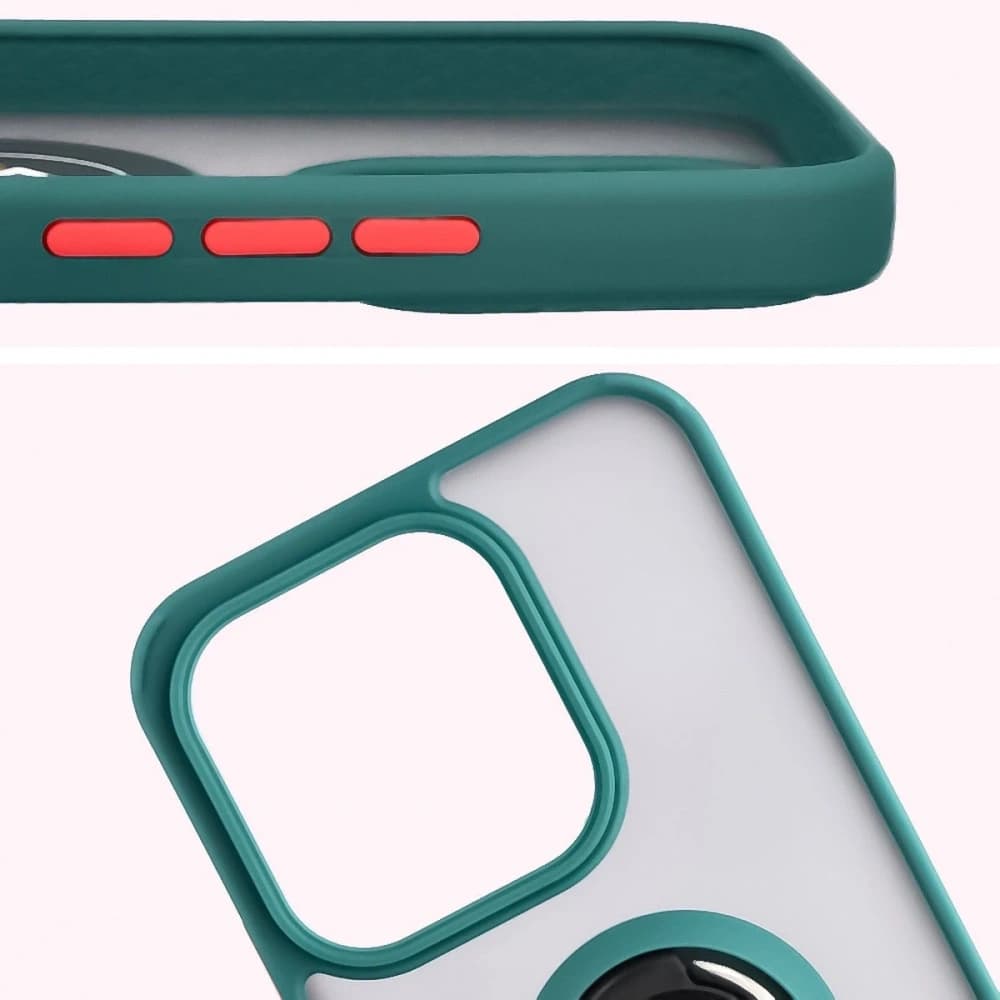 Bizon Case Hybrid Ring Honor 400 Lite rauchgrau mit dunkelgrünem Rahmen - 3