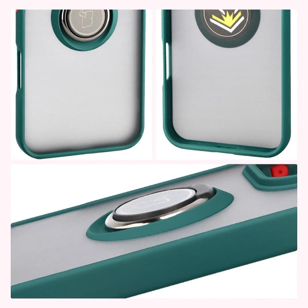 Bizon Case Hybrid Ring Honor 400 Lite rauchgrau mit dunkelgrünem Rahmen - 4