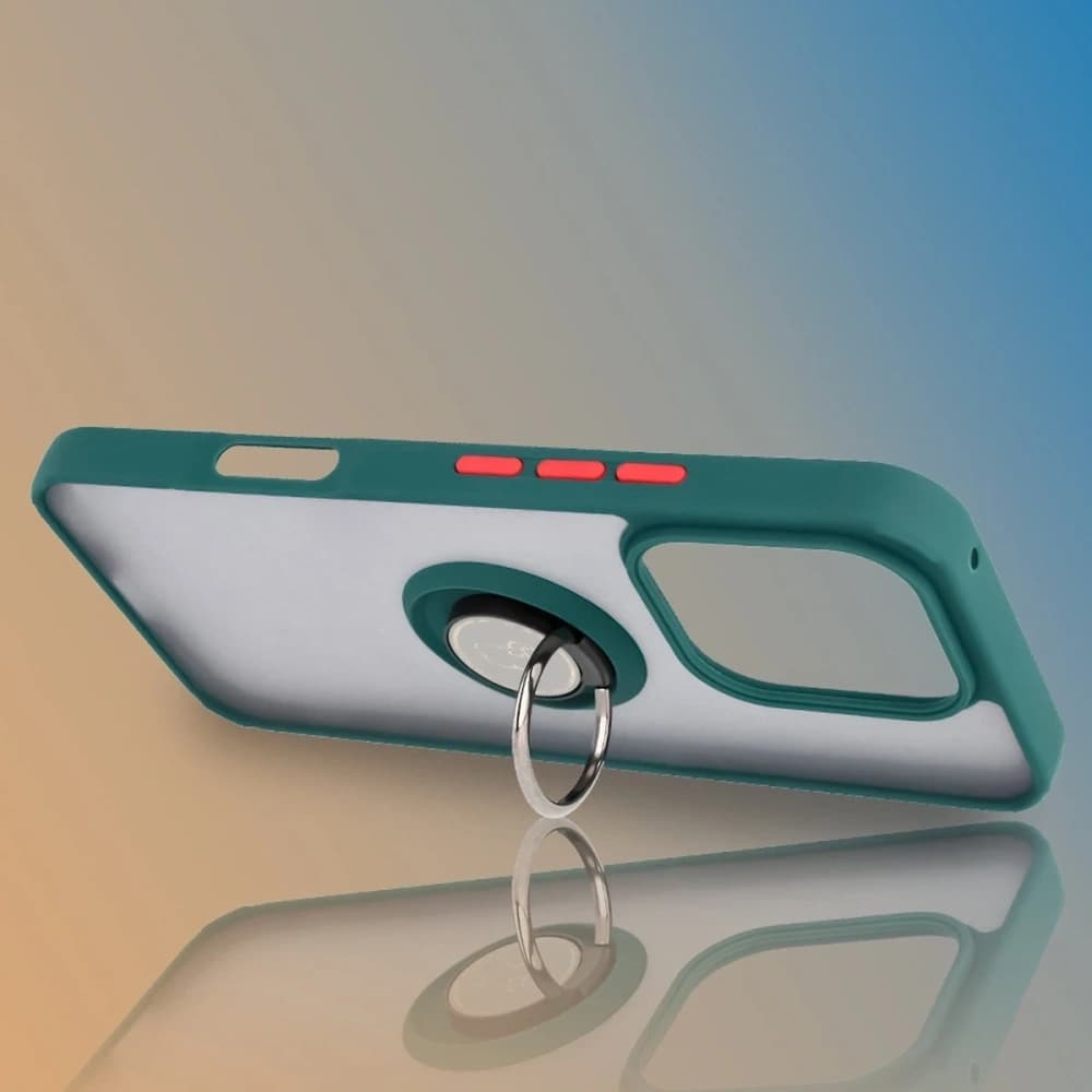 Bizon Case Hybrid Ring Honor 400 Lite rauchgrau mit dunkelgrünem Rahmen - 6