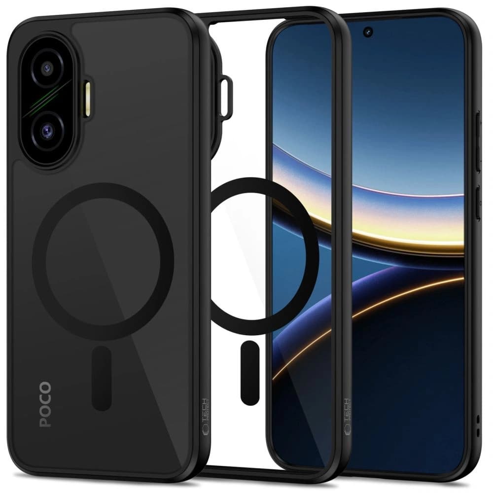 Tech-Protect Magmat MagSafe Xiaomi Poco F7 5G Fekete/átlátszó - 1