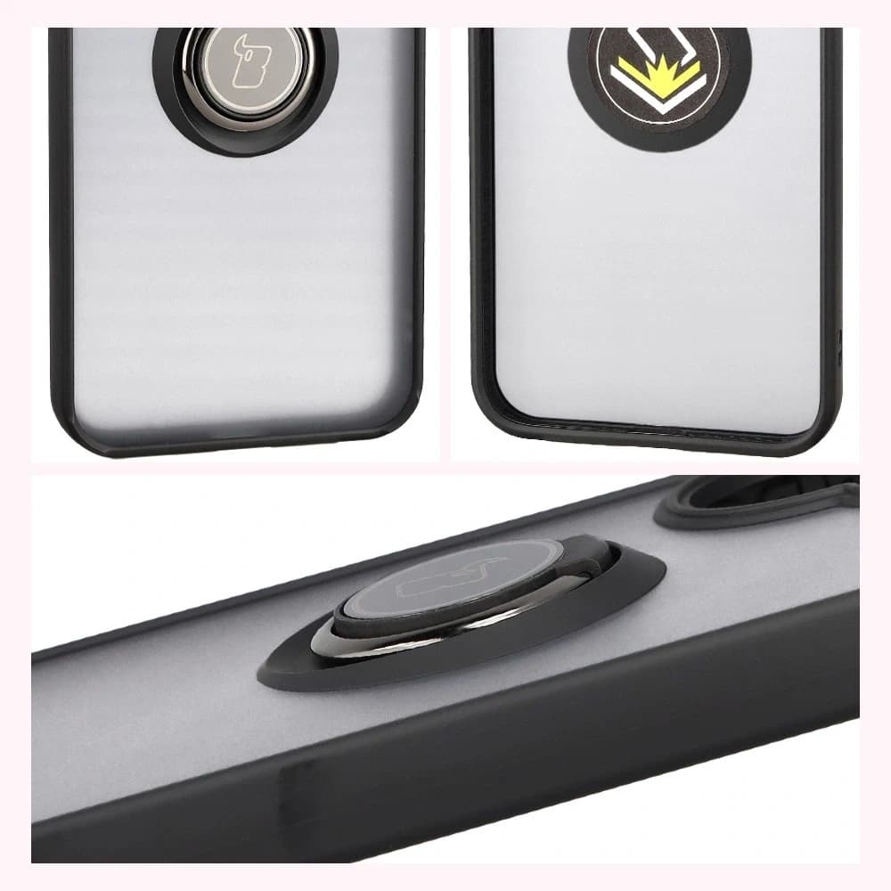 Bizon Case Hybrid Ring Xiaomi POCO F7 kouřový s černým rámem - 4