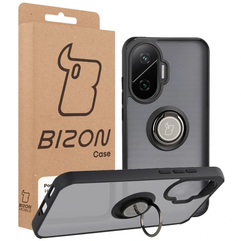 Bizon Case Hybrid Ring Xiaomi POCO F7 kouřový s černým rámem - 7