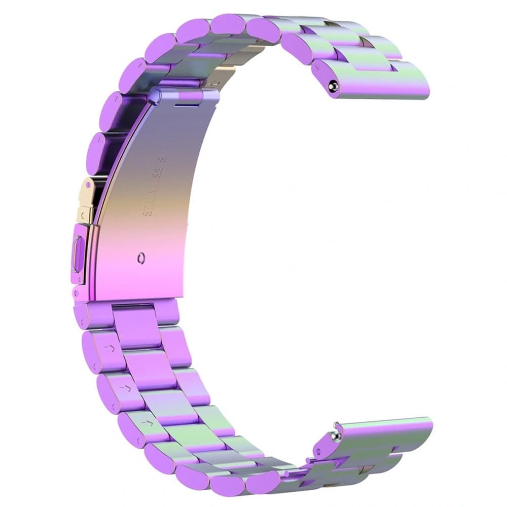 Pasek ze stali nierdzewnej do smartwatcha Bizon Strap Watch Aura QuickRelease 20mm tęczowy - 6