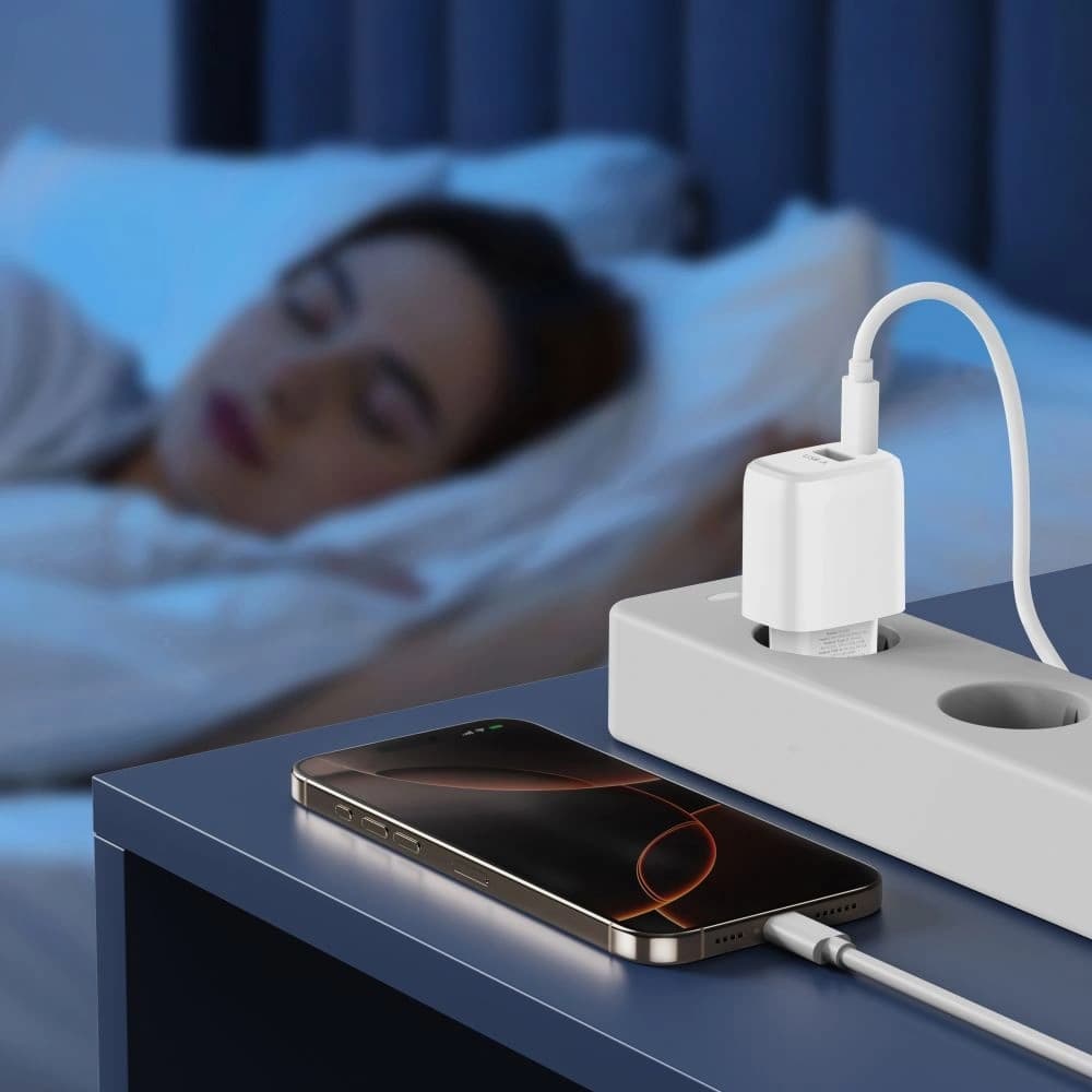 Tech-Protect NCA30 USB-A, USB-C Netzladegerät PD 30W / QC3.0 + USB-C Kabel Weiß - 11