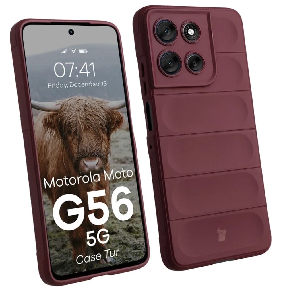 Husa Bizon pentru Motorola Moto G56 5G burgundă - 1