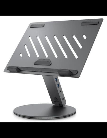 Spigen LD204H Laptop-Ständer USB-C Hub 6w1: 100W Ladeleistung, HDMI 4K, 2x USB-A, 5Gb/s Übertragung, Space Grey