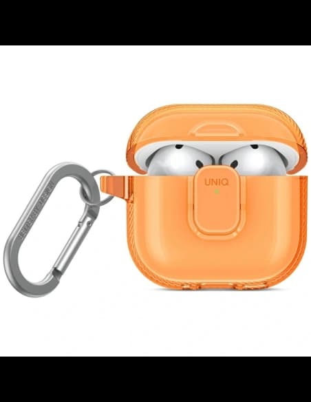 UNIQ Glase Pro Apple AirPods 4 zárható tok narancssárga