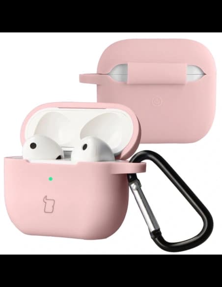 Bizon Case sluchátka silikonové Apple AirPods 3 světle růžové