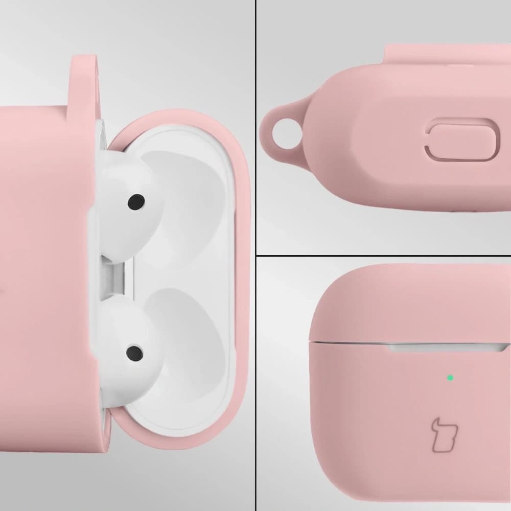 Bizon Case sluchátka silikonové Apple AirPods 3 světle růžové - 2