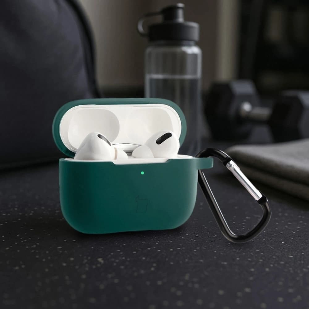 Căști Bizon Case din silicon pentru Apple AirPods Pro 2 verde închis - 4