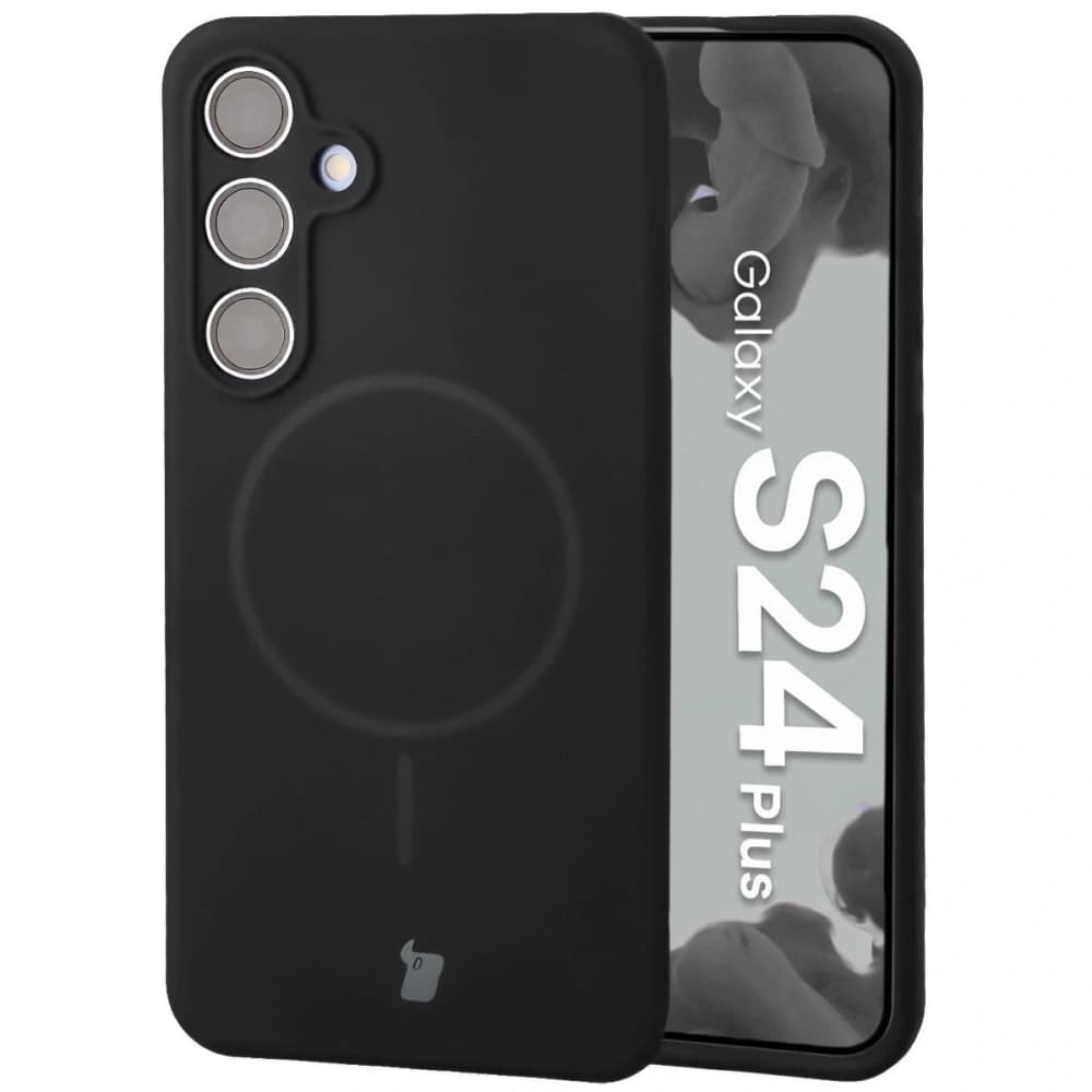 Husă moale Bizon magnetic pentru Samsung Galaxy S24+ Plus neagră - 1