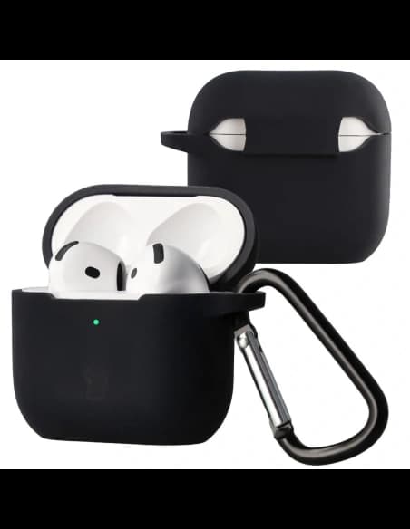 Bizon Case Fejhallgató Szilikon Apple AirPods 4 fekete