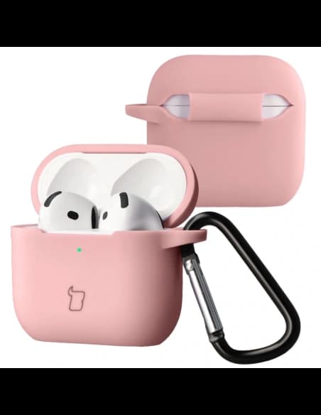 Bizon Case Fejhallgató Szilikon Apple AirPods 4 világos rózsaszín