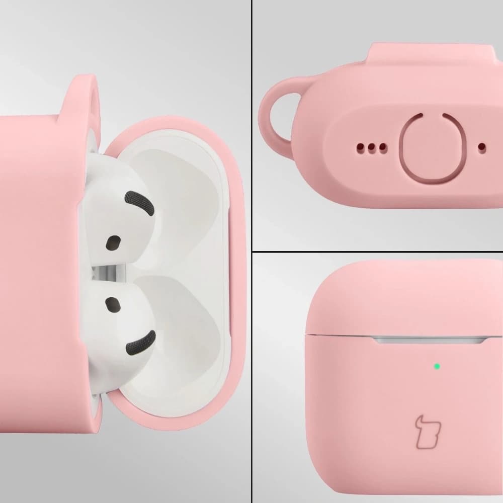Bizon Case Fejhallgató Szilikon Apple AirPods 4 világos rózsaszín - 3