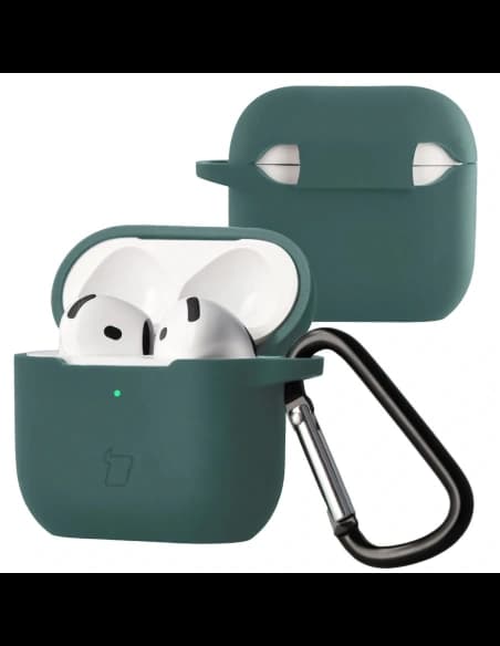 Bizon Case Fejhallgató Szilikon Apple AirPods 4 sötétzöld