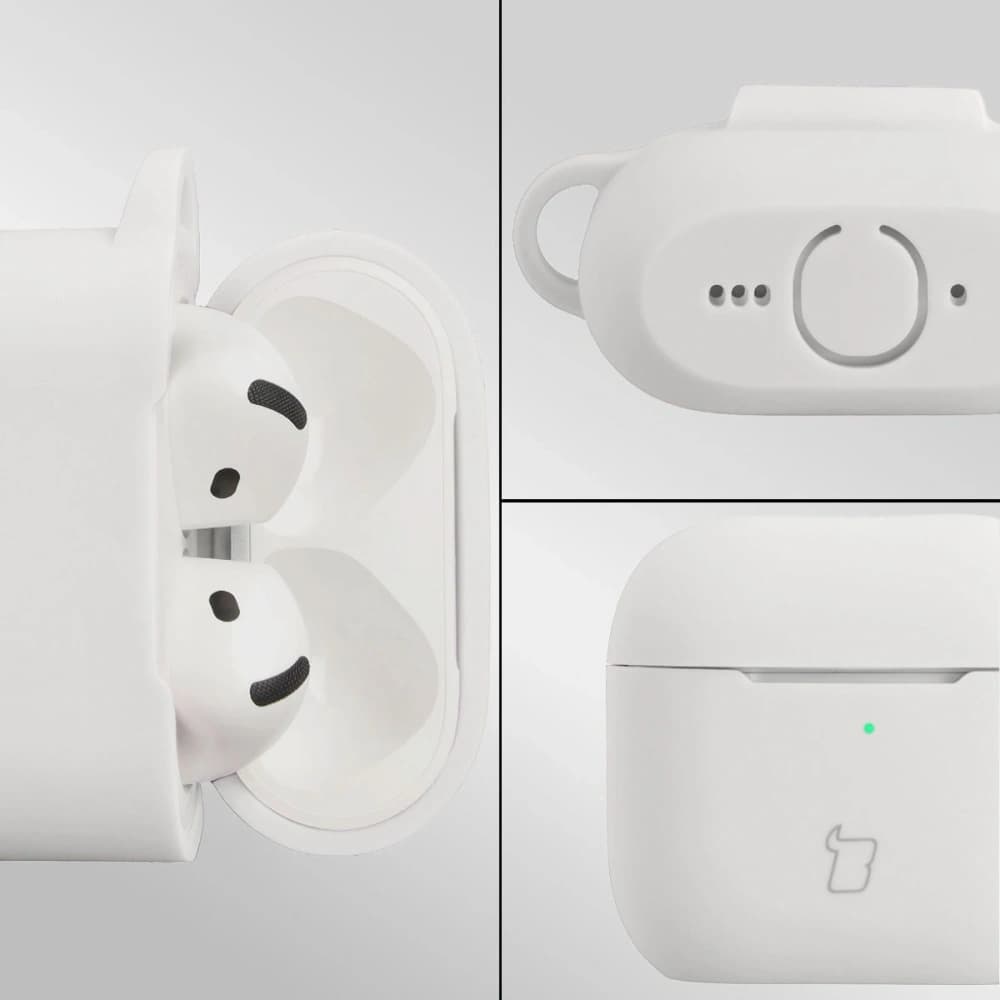 Bizon Case Fejhallgató Szilikon Apple AirPods 4 fehér - 3