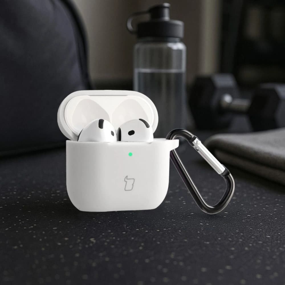 Bizon Case Fejhallgató Szilikon Apple AirPods 4 fehér - 4