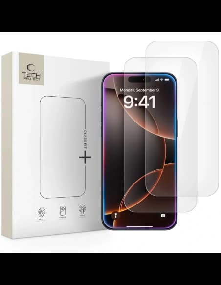 Tech-Protect Glass Fit+ Apple iPhone 16 Pro / 17 / 17 Pro Klar [2 PACK]