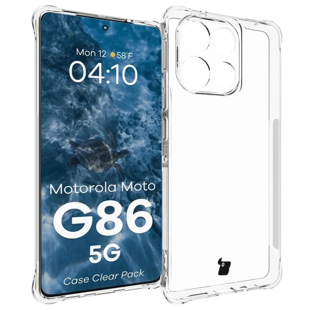 Husa Bizon Case Clear Pack + 2x folie de protecție pentru ecran Motorola Moto G86 5G - 3