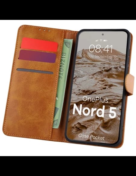 Bizon Case Pocket OnePlus Nord 5 braun
