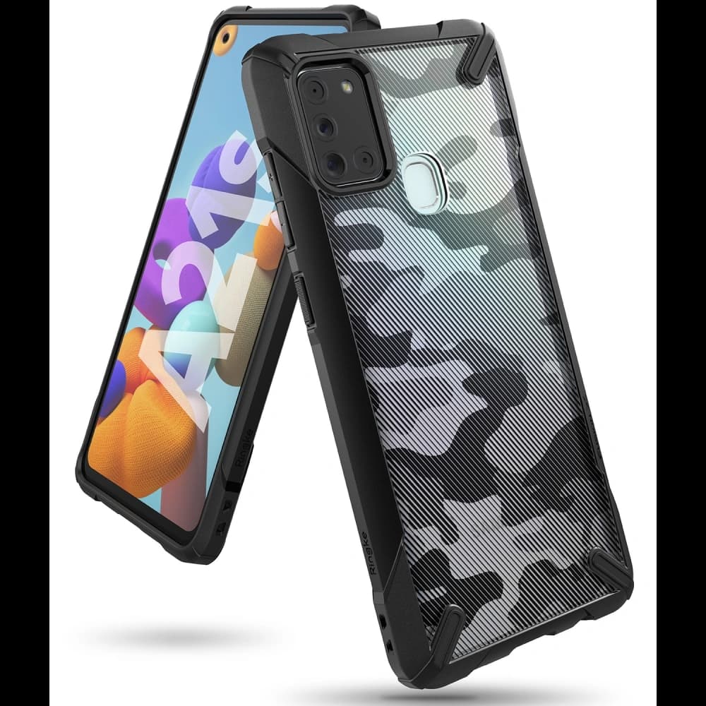 Ringke Samsung Tasche Fusion-X Galaxy A21s Camo (Moro) Schwarz