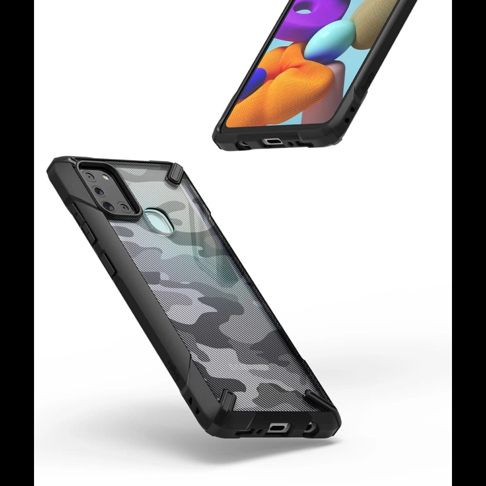 Ringke Samsung Tasche Fusion-X Galaxy A21s Camo (Moro) Schwarz - 5