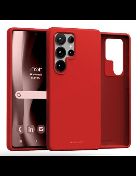 Mercury Pure MagSafe silikonový Samsung Galaxy S25 Ultra červený