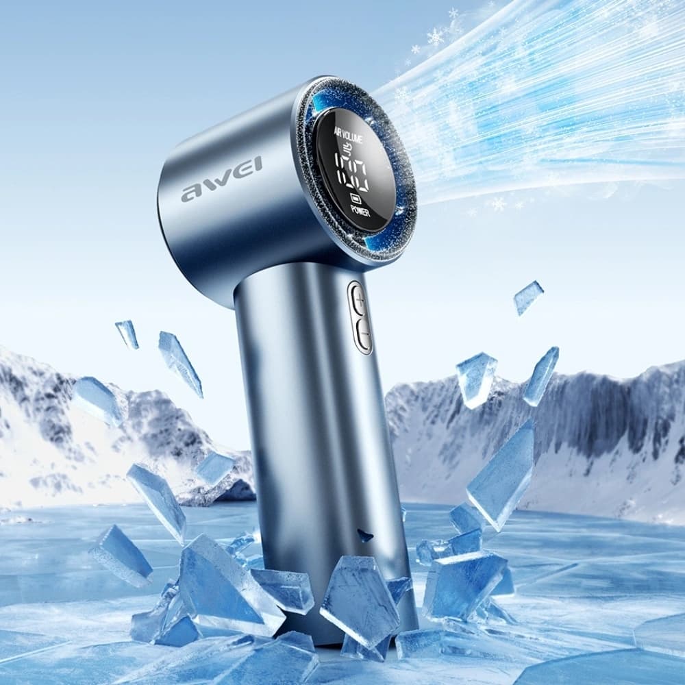 AWEI F38 Mini kapesní ventilátor modrý - 4