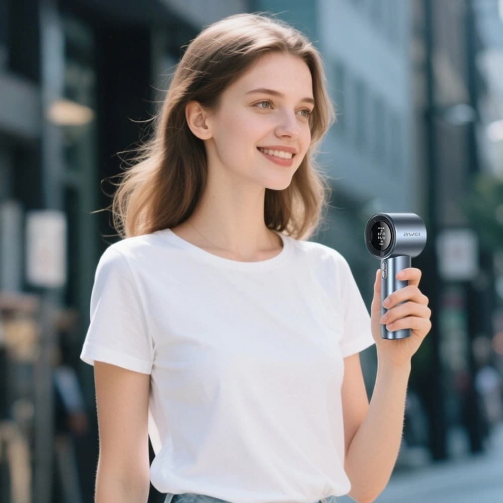 AWEI F38 Mini kapesní ventilátor modrý - 7