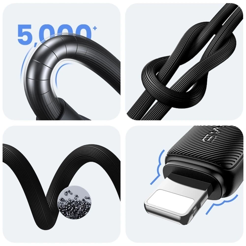 USAMS KY Sorozat US-SJ694 USB-A / Lightning kábel 2.4A 2m fehér - 8