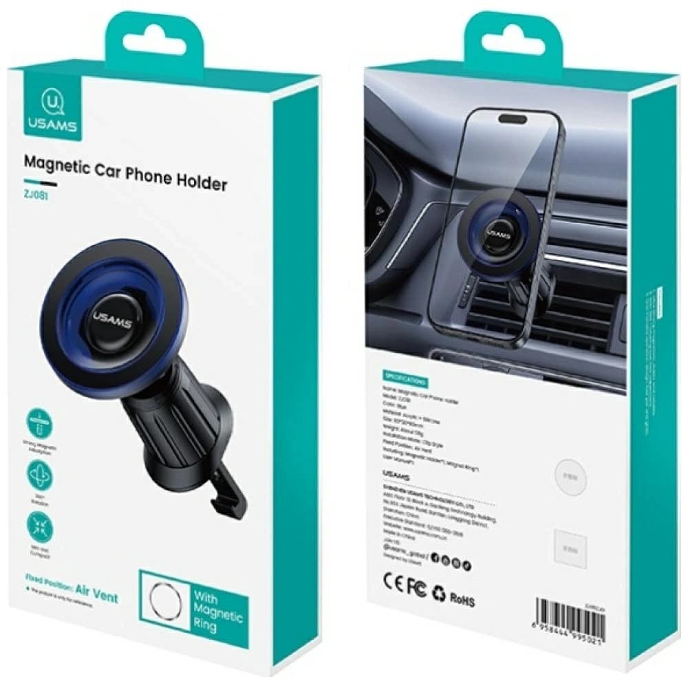 USAMS ZJ081 Suport Auto pentru Ventilație MagSafe Albastru - 3