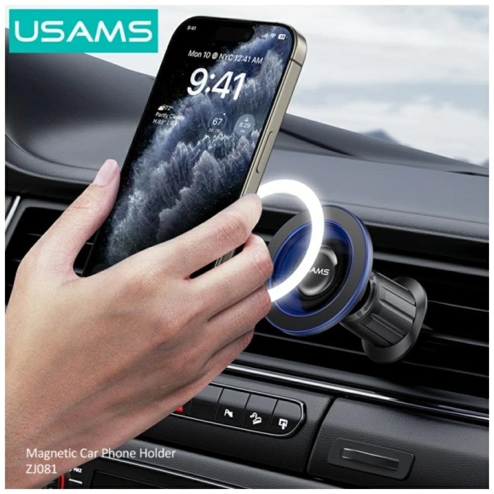 USAMS ZJ081 Suport Auto pentru Ventilație MagSafe Albastru - 4