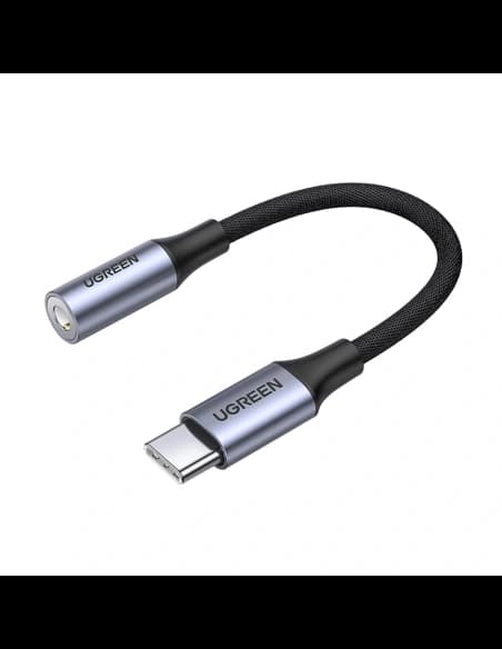 Audio adaptér UGREEN AV161 USB-C (samec) / mini jack 3,5 mm (samice) 10 cm šedý