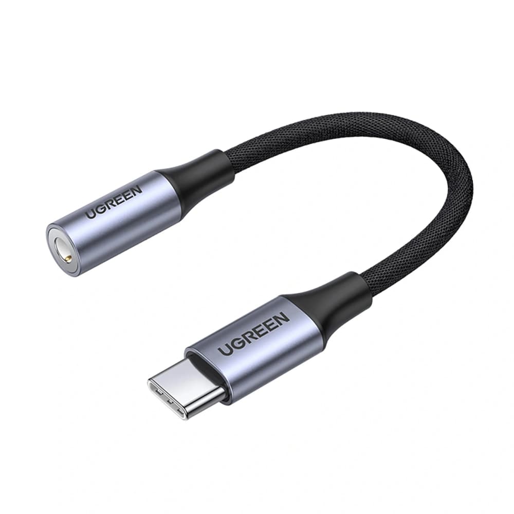 Audio adaptér UGREEN AV161 USB-C (samec) / mini jack 3,5 mm (samice) 10 cm šedý - 1