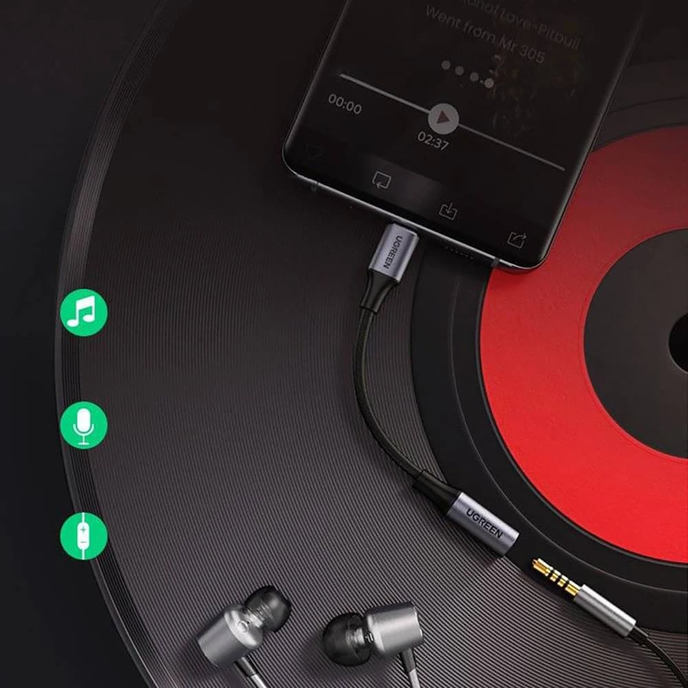 Audio adaptér UGREEN AV161 USB-C (samec) / mini jack 3,5 mm (samice) 10 cm šedý - 9