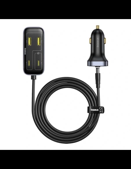 Baseus BackseatPal L1 110W autós töltő 3xUSB-A, 3xUSB-C 1,5m hosszabbítóval fekete